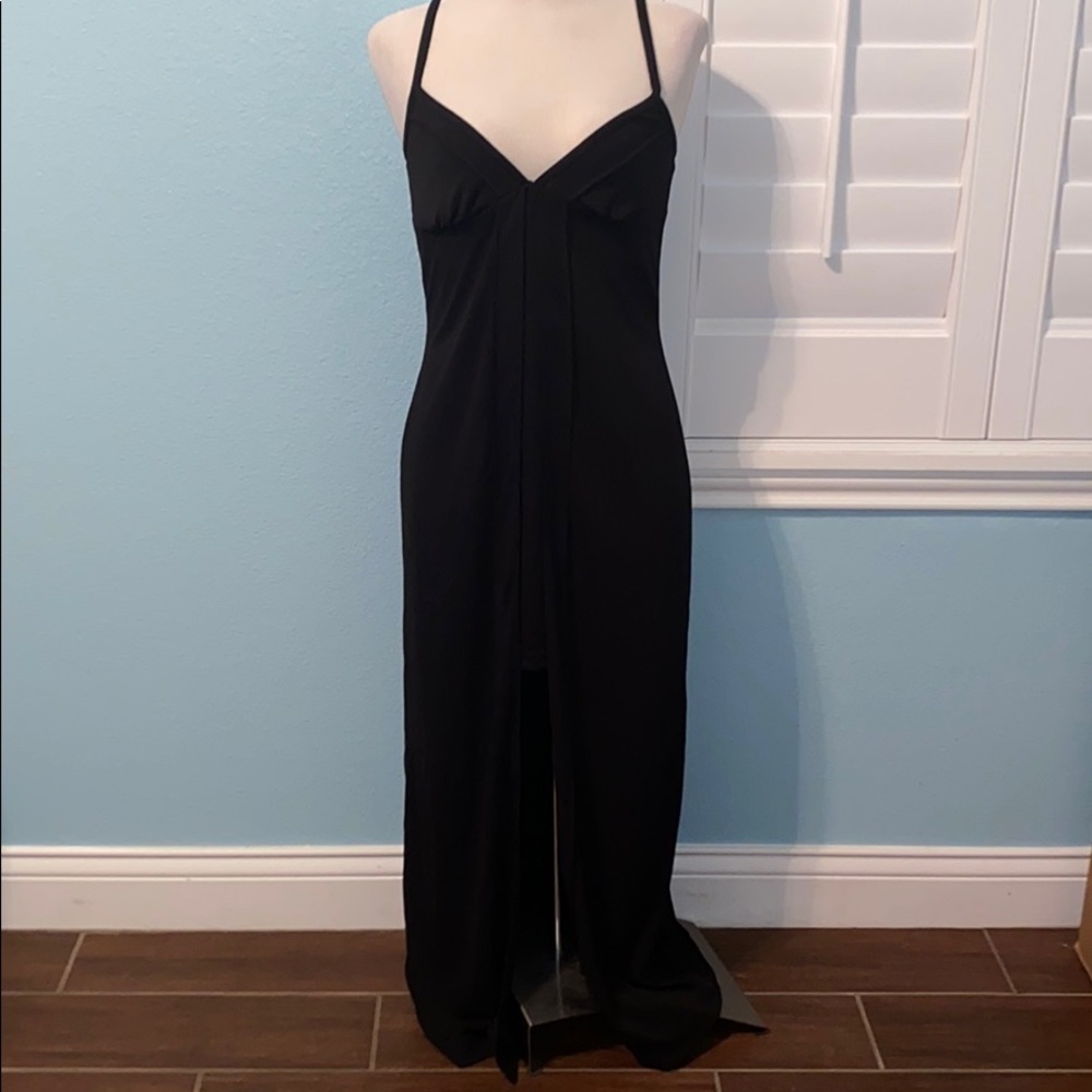 Black high low dress
